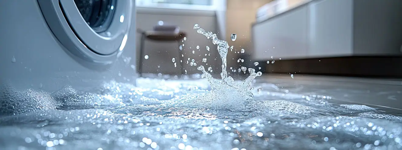 Läckande tvättmaskin, rörbussen fixar i Stockholm